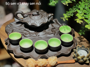 Bộ ấm chén tử xa màu đen gốm sứ bát tràng cao cấp